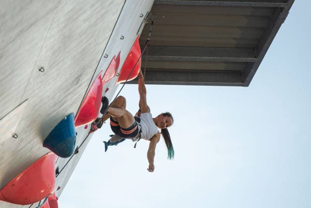 July 28, 2026, Salt Lake City, Utah, USA: Brazialian national team, Nationalteam climber ANJA Ko HLER looks back to the ground after securing a top on the women s final route Lead Finals Wrap Up In World Climbing Pan America Series 2026  - ZUMAs381 20260728_znp_s381_008 Copyright: xAndrewxSzakmeisterx