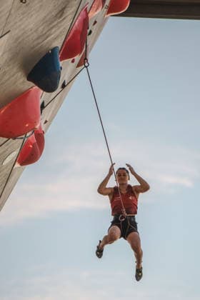July 28, 2026, Salt Lake City, Utah, USA: Canadian national team, Nationalteam climber CEDAR PIDGEON holds her hands to her head after falling from the final hold on the women s final route Lead Finals Wrap Up In World Climbing Pan America Series 2026  - ZUMAs381 20260728_znp_s381_010 Copyright: xAndrewxSzakmeisterx