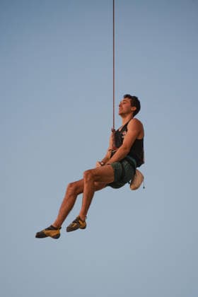 July 28, 2026, Salt Lake City, Utah, USA: Two time Olympian and United States Lead national team, Nationalteam climber JESSE GRUPPER being lowered off the top of the men s final route after topping to secure a gold medal Lead Finals Wrap Up In World Climbing Pan America Series 2026  - ZUMAs381 20260728_znp_s381_011 Copyright: xAndrewxSzakmeisterx