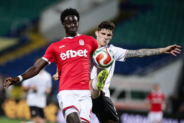 IPA87081097 - CSKA 1948 s Mamadou Diallo in action against Spartak s Marin Lausic during the Conference League qualifying match between FC CSKA 1948 and Spartak Trnava at Vasil Levski Stadium in Sofia, Bulgaria, on July 28, 2026  Copyright: xIvanxSxIvanov IPAxSportx xx 87081097
