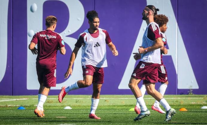 Anderlecht s Nathan Saliba pictured during a training session of Belgian RSC Anderlecht, Wednesday 29 July 2026 in Brussels, in preparations of the second leg of the second qualifying round for the UEFA Europa League against Swedish Hammarby IF. VIRGINIExLEFOUR  x182290107x