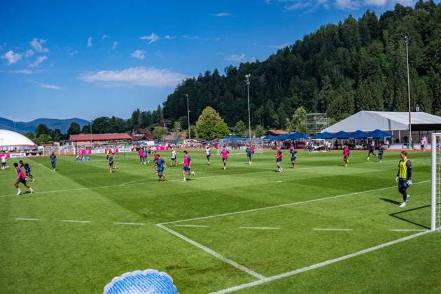 Trainingslager, FC Bayern München am 29.07.2026 in Rottach-Egern Trainingsspiel des FC Bayern München *** Training Camp, FC Bayern Munich on July 29, 2026, in Rottach Egern; FC Bayern Munich Friendly Match Copyright: xBahhoxKarax