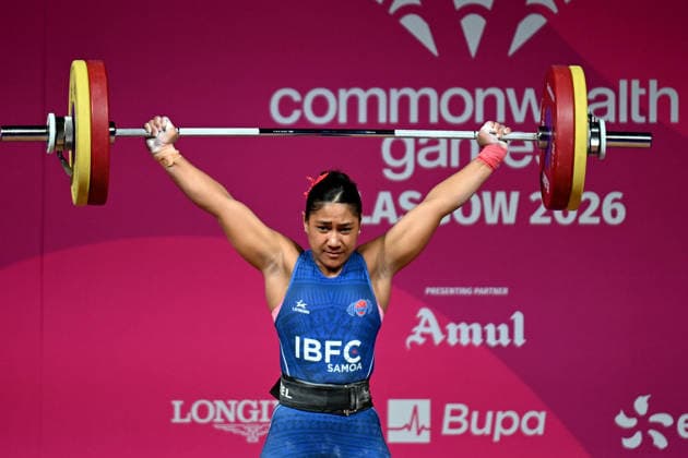 COM26 WEIGHTLIFTING, Seine Stowers of Samoa competes in the Women™s 77kg Weightlifting during the Glasgow 2026 Commonwealth Games at the SEC Armadillo in Glasgow, Scotland, Wednesday, July 29, 2026. ( NO ARCHIVING, EDITORIAL USE ONLY Glasgow Scotland United Kingdom  Copyright: xLUKASxCOCHx 20260729127633920517