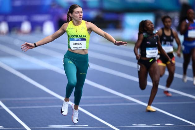 COM26 ATHLETICS, Mia Gross of Australia competes in the Women s 200m Heats during the Glasgow 2026 Commonwealth Games at Scotstoun Stadium in Glasgow, Scotland, Wednesday, July 29, 2026. ( NO ARCHIVING, EDITORIAL USE ONLY Glasgow United Kingdom  Copyright: xJOELxCARRETTx 20260729190481839704