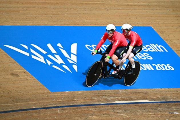 Glasgow 2026 Commonwealth Games Picture by Olly Hassell SWpix.com - 29 07 2026 - Glasgow 2026 Commonwealth Games - Track cycling, Rad, Radsport, Bahnrad, Bahn and Para Track Cycling - Sir Chris Hoy Velodrome, Glasgow, Scotland - Training - James Ball of Wales piloted by Matthew Rotherham Copyright: x xSWpix.comx(t axPhotographyxHubxLtd)xOllyxHassell SWpix.comx SWP-3419-0007