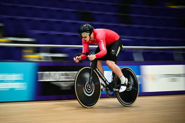 Glasgow 2026 Commonwealth Games Picture by Olly Hassell SWpix.com - 29 07 2026 - Glasgow 2026 Commonwealth Games - Track cycling, Rad, Radsport, Bahnrad, Bahn and Para Track Cycling - Sir Chris Hoy Velodrome, Glasgow, Scotland - Training - Jonah Jenkins of Wales Copyright: x xSWpix.comx(t axPhotographyxHubxLtd)xOllyxHassell SWpix.comx SWP-3419-0014