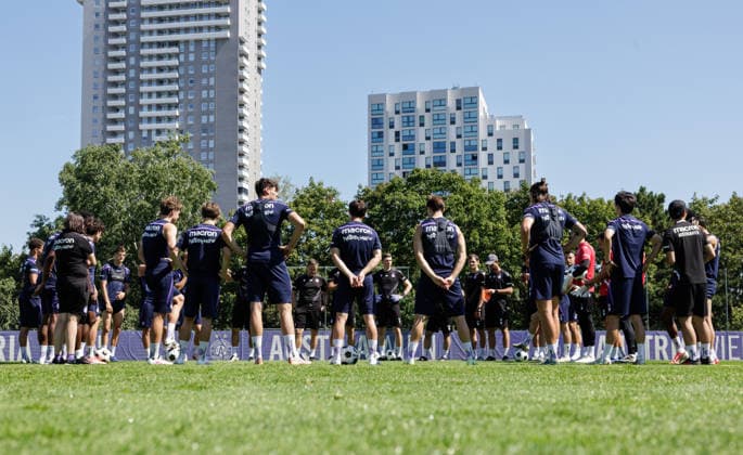 SOCCER - UEFA ECL, A.Wien vs Liepaja VIENNA,AUSTRIA,29.JUL.26 - SOCCER - UEFA Conference League, qualification, Austria Wien vs FK Liepaja, preview, training A.Wien. Image shows the team of A.Wien.  GEPAxpictures xArminxRauthner