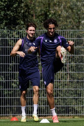 SOCCER - UEFA ECL, A.Wien vs Liepaja VIENNA,AUSTRIA,29.JUL.26 - SOCCER - UEFA Conference League, qualification, Austria Wien vs FK Liepaja, preview, training A.Wien. Image shows Reinhold Ranftl and Dejan Radonjic (A.Wien).  GEPAxpictures xArminxRauthner