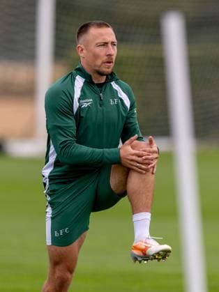Felix Passlack of Hibernian during a training session ahead of the clash with KF Malisheva Hibernian Training, Football, Hibernian Training Centre, Edinburgh, Scotland, UK - 29 Jul 2026Edinburgh Hibernian Training Centre Scotland United Kingdom EDITORIAL USE ONLY No use with unauthorised audio, video, data, fixture lists, club league logos or live services. Online in-match use limited to 120 images, no video emulation. No use in betting, games or single club league player publications.  Copyright: xAlanxRennie Shutterstockx 17016053t
