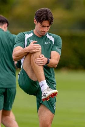 Joe Newell of Hibernian during a training session ahead of the clash with KF Malisheva Hibernian Training, Football, Hibernian Training Centre, Edinburgh, Scotland, UK - 29 Jul 2026Edinburgh Hibernian Training Centre Scotland United Kingdom EDITORIAL USE ONLY No use with unauthorised audio, video, data, fixture lists, club league logos or live services. Online in-match use limited to 120 images, no video emulation. No use in betting, games or single club league player publications.  Copyright: xAlanxRennie Shutterstockx 17016053x