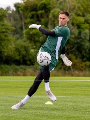 Raphael Sallinger of Hibernian during a training session ahead of the clash with KF Malisheva Hibernian Training, Football, Hibernian Training Centre, Edinburgh, Scotland, UK - 29 Jul 2026Edinburgh Hibernian Training Centre Scotland United Kingdom EDITORIAL USE ONLY No use with unauthorised audio, video, data, fixture lists, club league logos or live services. Online in-match use limited to 120 images, no video emulation. No use in betting, games or single club league player publications.  Copyright: xAlanxRennie Shutterstockx 17016053d