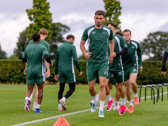 Warren O Hora of Hibernian during a training session ahead of the clash with KF Malisheva Hibernian Training, Football, Hibernian Training Centre, Edinburgh, Scotland, UK - 29 Jul 2026Edinburgh Hibernian Training Centre Scotland United Kingdom EDITORIAL USE ONLY No use with unauthorised audio, video, data, fixture lists, club league logos or live services. Online in-match use limited to 120 images, no video emulation. No use in betting, games or single club league player publications.  Copyright: xAlanxRennie Shutterstockx 17016053aj