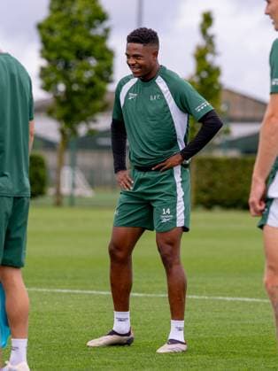 Miguel Chaiwa of Hibernian during a training session ahead of the clash with KF Malisheva Hibernian Training, Football, Hibernian Training Centre, Edinburgh, Scotland, UK - 29 Jul 2026Edinburgh Hibernian Training Centre Scotland United Kingdom EDITORIAL USE ONLY No use with unauthorised audio, video, data, fixture lists, club league logos or live services. Online in-match use limited to 120 images, no video emulation. No use in betting, games or single club league player publications.  Copyright: xAlanxRennie Shutterstockx 17016053aw
