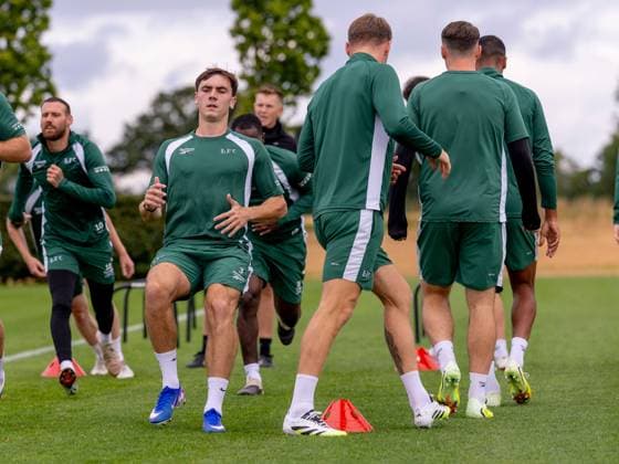 Adam Mayor of Hibernian during a training session ahead of the clash with KF Malisheva Hibernian Training, Football, Hibernian Training Centre, Edinburgh, Scotland, UK - 29 Jul 2026Edinburgh Hibernian Training Centre Scotland United Kingdom EDITORIAL USE ONLY No use with unauthorised audio, video, data, fixture lists, club league logos or live services. Online in-match use limited to 120 images, no video emulation. No use in betting, games or single club league player publications.  Copyright: xAlanxRennie Shutterstockx 17016053at