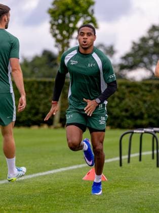 Thibault Klidje of Hibernian during a training session ahead of the clash with KF Malisheva Hibernian Training, Football, Hibernian Training Centre, Edinburgh, Scotland, UK - 29 Jul 2026Edinburgh Hibernian Training Centre Scotland United Kingdom EDITORIAL USE ONLY No use with unauthorised audio, video, data, fixture lists, club league logos or live services. Online in-match use limited to 120 images, no video emulation. No use in betting, games or single club league player publications.  Copyright: xAlanxRennie Shutterstockx 17016053av