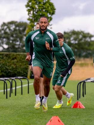 Jordan Obita of Hibernian during a training session ahead of the clash with KF Malisheva Hibernian Training, Football, Hibernian Training Centre, Edinburgh, Scotland, UK - 29 Jul 2026Edinburgh Hibernian Training Centre Scotland United Kingdom EDITORIAL USE ONLY No use with unauthorised audio, video, data, fixture lists, club league logos or live services. Online in-match use limited to 120 images, no video emulation. No use in betting, games or single club league player publications.  Copyright: xAlanxRennie Shutterstockx 17016053ax