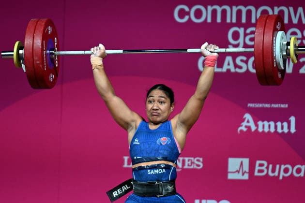 COM26 WEIGHTLIFTING, Seine Stowers of Samoa competes in the Women™s 77kg Weightlifting during the Glasgow 2026 Commonwealth Games at the SEC Armadillo in Glasgow, Scotland, Wednesday, July 29, 2026. ( NO ARCHIVING, EDITORIAL USE ONLY Glasgow Scotland United Kingdom  Copyright: xLUKASxCOCHx 20260729143950042093
