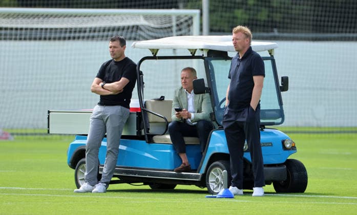 Sportdirektor Benjamin Weber, Geschäftsführer Dr. Peter Görlich, Kaderplaner Bastian Huber Fußball Fussball Saison 2026 2027 2.Bundesliga Herren DFL 29.07.2026 Training Hertha BSC Berlin DFL regulations prohibit any use of photographs as image sequences and or quasi-video. *** Sports Director Benjamin Weber, Managing Director Dr. Peter Görlich, Squad Planner Bastian Huber; Sports; Soccer; Soccer Season 2026–2027; 2. Bundesliga Men; DFL; July 29, 2026; Training; Hertha BSC Berlin; DFL regulations prohibit any use of photographs as image sequences and or quasi-video