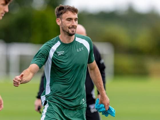 Warren O Hora of Hibernian during a training session ahead of the clash with KF Malisheva Hibernian Training, Football, Hibernian Training Centre, Edinburgh, Scotland, UK - 29 Jul 2026Edinburgh Hibernian Training Centre Scotland United Kingdom EDITORIAL USE ONLY No use with unauthorised audio, video, data, fixture lists, club league logos or live services. Online in-match use limited to 120 images, no video emulation. No use in betting, games or single club league player publications.  Copyright: xAlanxRennie Shutterstockx 17016053cb