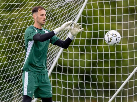 Raphael Sallinger of Hibernian during a training session ahead of the clash with KF Malisheva Hibernian Training, Football, Hibernian Training Centre, Edinburgh, Scotland, UK - 29 Jul 2026Edinburgh Hibernian Training Centre Scotland United Kingdom EDITORIAL USE ONLY No use with unauthorised audio, video, data, fixture lists, club league logos or live services. Online in-match use limited to 120 images, no video emulation. No use in betting, games or single club league player publications.  Copyright: xAlanxRennie Shutterstockx 17016053cc