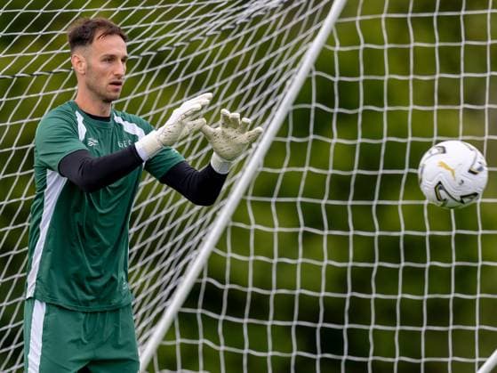 Raphael Sallinger of Hibernian during a training session ahead of the clash with KF Malisheva Hibernian Training, Football, Hibernian Training Centre, Edinburgh, Scotland, UK - 29 Jul 2026Edinburgh Hibernian Training Centre Scotland United Kingdom EDITORIAL USE ONLY No use with unauthorised audio, video, data, fixture lists, club league logos or live services. Online in-match use limited to 120 images, no video emulation. No use in betting, games or single club league player publications.  Copyright: xAlanxRennie Shutterstockx 17016053bn
