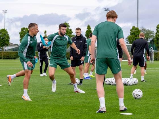 Grant Hanley of Hibernian during a training session ahead of the clash with KF Malisheva Hibernian Training, Football, Hibernian Training Centre, Edinburgh, Scotland, UK - 29 Jul 2026Edinburgh Hibernian Training Centre Scotland United Kingdom EDITORIAL USE ONLY No use with unauthorised audio, video, data, fixture lists, club league logos or live services. Online in-match use limited to 120 images, no video emulation. No use in betting, games or single club league player publications.  Copyright: xAlanxRennie Shutterstockx 17016053cj