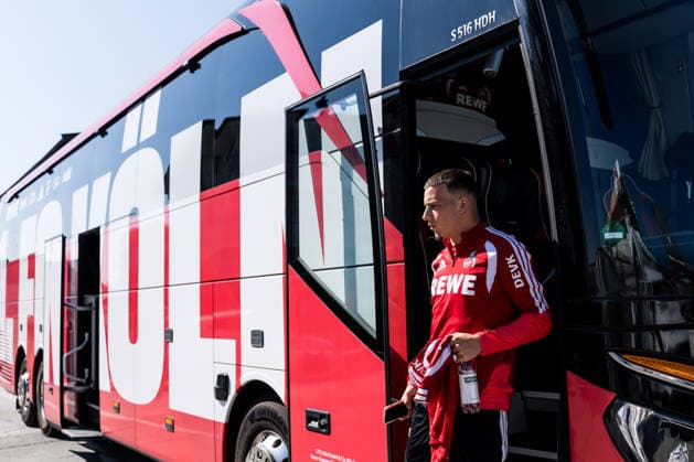 ST. JOHANN IN TIROL, AUSTRIA - JULY 29: Said El Mala (1. FC Koeln, 13) getting off the bus during a training session at trainings camp in Kitzbuehel of season 2026 27 at Koasastadion on July 29, 2026 in St. Johann in Tirol, Austria. Austria Copyright: xSteffiexWunderlx