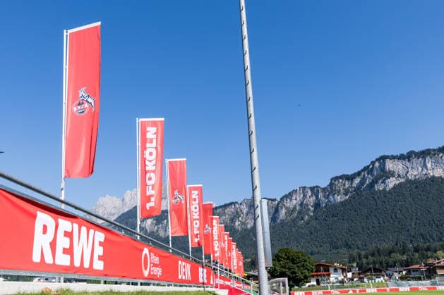 ST. JOHANN IN TIROL, AUSTRIA - JULY 29: Impressions of Koasastadion branded in rut und wiess FC Koeln branding during a training session at trainings camp in Kitzbuehel of season 2026 27 at Koasastadion on July 29, 2026 in St. Johann in Tirol, Austria. Austria Copyright: xSteffiexWunderlx