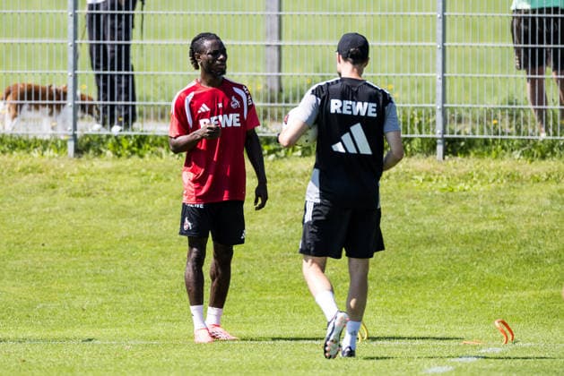 ST. JOHANN IN TIROL, AUSTRIA - JULY 29: Gideon Mensah (1. FC Koeln, 14) training individually during a training session at trainings camp in Kitzbuehel of season 2026 27 at Koasastadion on July 29, 2026 in St. Johann in Tirol, Austria. Austria Copyright: xSteffiexWunderlx