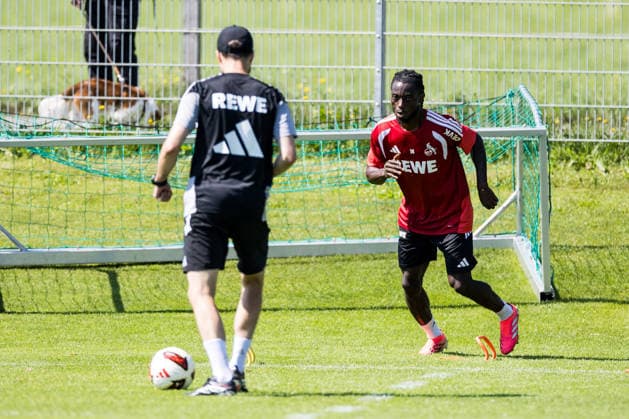 ST. JOHANN IN TIROL, AUSTRIA - JULY 29: Gideon Mensah (1. FC Koeln, 14) training individually during a training session at trainings camp in Kitzbuehel of season 2026 27 at Koasastadion on July 29, 2026 in St. Johann in Tirol, Austria. Austria Copyright: xSteffiexWunderlx