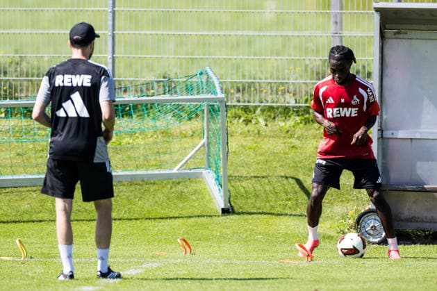 ST. JOHANN IN TIROL, AUSTRIA - JULY 29: Gideon Mensah (1. FC Koeln, 14) training individually during a training session at trainings camp in Kitzbuehel of season 2026 27 at Koasastadion on July 29, 2026 in St. Johann in Tirol, Austria. Austria Copyright: xSteffiexWunderlx