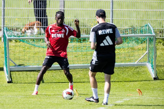ST. JOHANN IN TIROL, AUSTRIA - JULY 29: Gideon Mensah (1. FC Koeln, 14) training individually during a training session at trainings camp in Kitzbuehel of season 2026 27 at Koasastadion on July 29, 2026 in St. Johann in Tirol, Austria. Austria Copyright: xSteffiexWunderlx