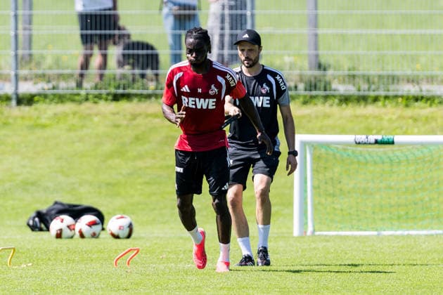 ST. JOHANN IN TIROL, AUSTRIA - JULY 29: Gideon Mensah (1. FC Koeln, 14) training individually during a training session at trainings camp in Kitzbuehel of season 2026 27 at Koasastadion on July 29, 2026 in St. Johann in Tirol, Austria. Austria Copyright: xSteffiexWunderlx