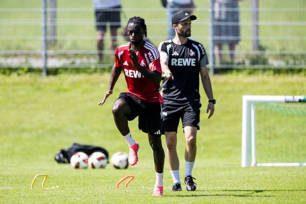 ST. JOHANN IN TIROL, AUSTRIA - JULY 29: Gideon Mensah (1. FC Koeln, 14) training individually during a training session at trainings camp in Kitzbuehel of season 2026 27 at Koasastadion on July 29, 2026 in St. Johann in Tirol, Austria. Austria Copyright: xSteffiexWunderlx
