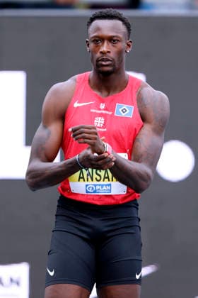 ANSAH Owen 100m der Maenner Deutscher Meister DLV Deutsche LA Meisterschaften 2026 in Bochum - Wattenscheid am 25.07.2026 *** ANSAH Owen, Men s 100m German Champion, DLV German Track and Field Championships 2026 in Bochum-Wattenscheid on July 25, 2026 Copyright: xLacixPerenyix