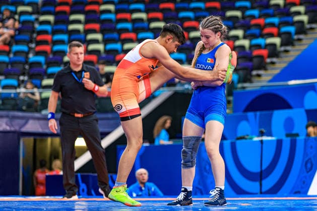 U17, U 17 Wrestling World Championships 49kg WW - Kamna Babal (IND) df. Mihaela Bacos (MDA) *** U17 Wrestling World Championships, 49 kg WW: Kamna Babal (IND) def. Mihaela Bacos (MDA) Copyright: xUnitedxWorldxWrestlingx xAmirrezx UWW-U17-WC-BAKU-2026