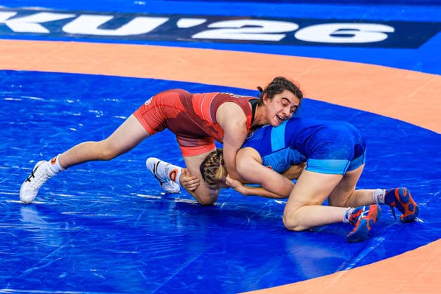 U17, U 17 Wrestling World Championships 57kg WW - Delia Gisler (SUI) df. Garatel Guliyeva (AZE) *** U17 Wrestling World Championships, 57 kg, WW: Delia Gisler (SUI) def. Garatel Guliyeva (AZE) Copyright: xUnitedxWorldxWrestlingx xAmirrezx UWW-U17-WC-BAKU-2026