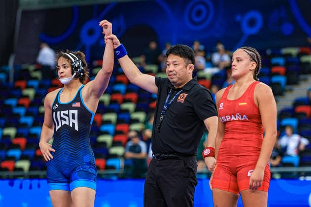 U17, U 17 Wrestling World Championships 73kg WW - Kaili Aulani Manuel (USA) df. Paula Benaixa Perez (ESP) *** U17 Wrestling World Championships, 73kg WW: Kaili Aulani Manuel (USA) def. Paula Benaixa Perez (ESP) Copyright: xUnitedxWorldxWrestlingx xAmirrezx UWW-U17-WC-BAKU-2026