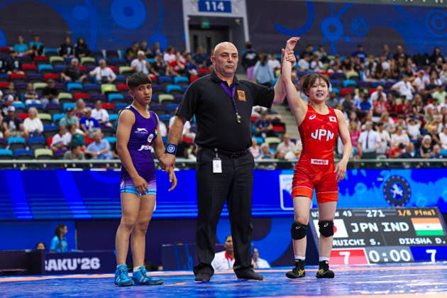 U17, U 17 Wrestling World Championships 43kg WW - Sera Furuichi (JPN) df. Diksha Diksha (IND) *** U17 Wrestling World Championships, 43kg Weight Class: Sera Furuichi (JPN) defeated Diksha Diksha (IND) by fall