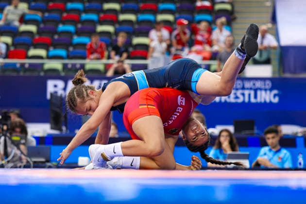 U17, U 17 Wrestling World Championships 49kg WW - Ayanat Meinambay (KAZ) df. Madina Bayramova (GER) *** U17 Wrestling World Championships, 49 kg WW: Ayanat Meinambay (KAZ) def. Madina Bayramova (GER)