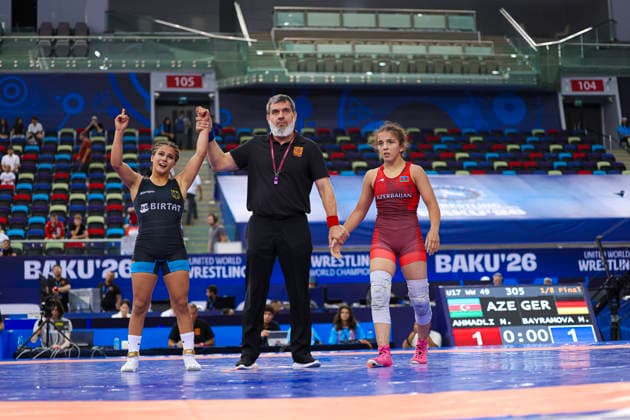 U17, U 17 Wrestling World Championships 49kg WW - Madina Bayramova (GER) df. Nazrin Ahmadli (AZE) *** U17 Wrestling World Championships, 49 kg, Women s Weight Class: Madina Bayramova (GER) def. Nazrin Ahmadli (AZE)