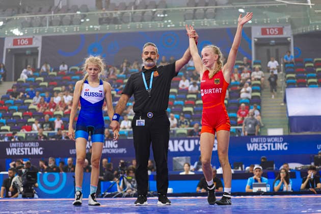 U17, U 17 Wrestling World Championships 43kg WW - Finja Viviane Strauch (GER) df. Daria Maslennikova (RUS) *** U17 Wrestling World Championships, 43kg Open Weight: Finja Viviane Strauch (GER) def. Daria Maslennikova (RUS)