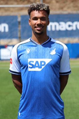 23.07.2026, xrekx, Fussball 1.Bundesliga, TSG 1899 Hoffenheim - Fototermin Saison 2026 27 v.l. Bambase Conte (TSG Hoffenheim) (DFL DFB REGULATIONS PROHIBIT ANY USE OF PHOTOGRAPHS as IMAGE SEQUENCES and or QUASI-VIDEO) Sinsheim *** July 23, 2026, xrekx, Soccer, Bundesliga 1, TSG 1899 Hoffenheim Photo Op, 2026–27 Season, from left: Bambase, Conte, TSG Hoffenheim. DFL and DFB regulations prohibit any use of photographs as image sequences and or quasi-video. Sinsheim