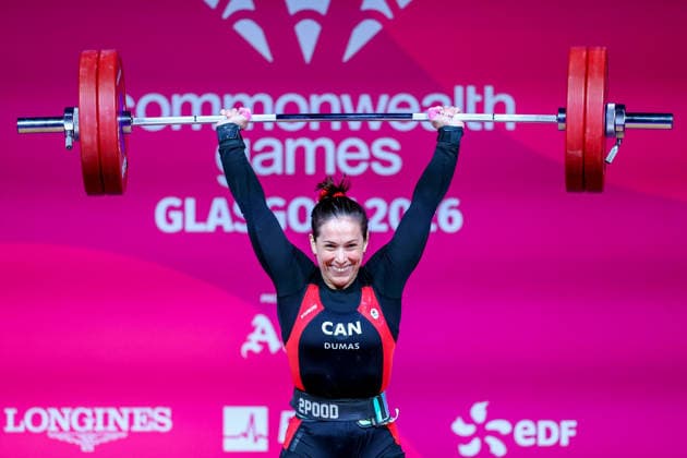 RECORD DATE NOT STATED 29th July 2026; Glasgow, Scotland; 2026 Commonwealth Games, Day Seven; Womens 77kg Weightlifting, Rosalie Dumas (CAN) in the clean and jerk RogerxEvans