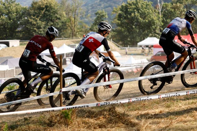 29.07.2026, Monteceneri, Monteceneri, 2026 UEC MTB European Championship, EM, Europameisterschaft XCC Qualifications Men Juniorr, Head 2, Everts Meijers 73 (LAT), Alessandro Soler 40 (SUI) and Michal Å ichta 33 (SVK) Monteceneri Monteceneri Ticino Switzerland *** July 29, 2026, Monteceneri, Monteceneri, 2026 UEC MTB European Championship XCC Qualifications Men s Junior, Head 2, Everts Meijers 73 LAT, Alessandro Soler 40 SUI, and Michal Å ichta 33 SVK Monteceneri Monteceneri Ticino Switzerland Copyright: xJustPictures.ch FrancescoxMinghettix jp-en-FrMi-_NG_0665
