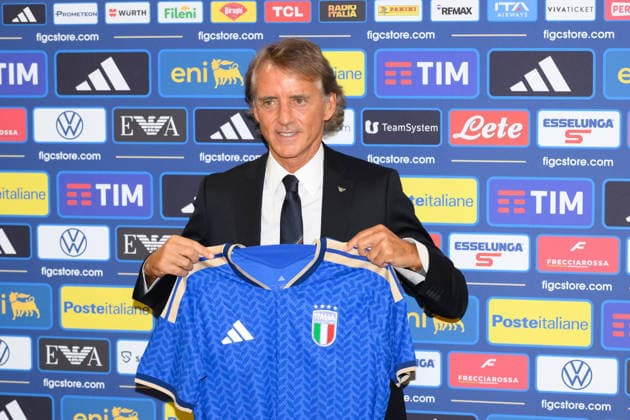 IPA87092935 - Roberto Mancini during the press conference, PK, Pressekonferenz to introduce Technical Commissioner Roberto Mancini and Technical Director Claudio Ranieri at the FIGC headquarters on Via Po in Rome, Italy—Wednesday, July 29, 2025. Sports—Soccer.  Copyright: xFabrizioxCorradetti IPAxSportx xx 87092935