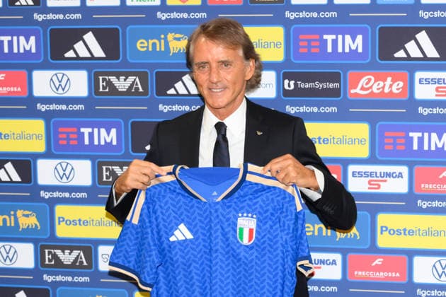 IPA87092944 - Roberto Mancini during the press conference, PK, Pressekonferenz to introduce Technical Commissioner Roberto Mancini and Technical Director Claudio Ranieri at the FIGC headquarters on Via Po in Rome, Italy—Wednesday, July 29, 2025. Sports—Soccer.  Copyright: xFabrizioxCorradetti IPAxSportx xx 87092944