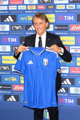 IPA87092948 - Roberto Mancini during the press conference, PK, Pressekonferenz to introduce Technical Commissioner Roberto Mancini and Technical Director Claudio Ranieri at the FIGC headquarters on Via Po in Rome, Italy—Wednesday, July 29, 2025. Sports—Soccer.  Copyright: xFabrizioxCorradetti IPAxSportx xx 87092948