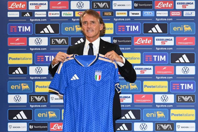 IPA87093115 - Roberto Mancini, Head Coach of the Italian National Teams, during the press conference, PK, Pressekonferenz announcing the appointment of the head coach of the Italian national soccer team at the headquarters of the FIGC (Italian Soccer Federation) on July 29, 2026, in Rome, Italy.  Copyright: xDomenicoxCippitelli IPAxSportx xx 87093115
