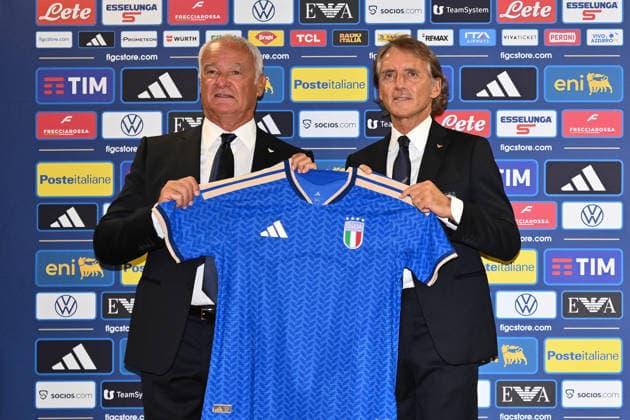 IPA87093119 - Claudio Ranieri and Roberto Mancini during the press conference, PK, Pressekonferenz announcing the head coach of the Italian national soccer team at the headquarters of the FIGC (Italian Soccer Federation) on July 29, 2026, in Rome, Italy.  Copyright: xDomenicoxCippitelli IPAxSportx xx 87093119